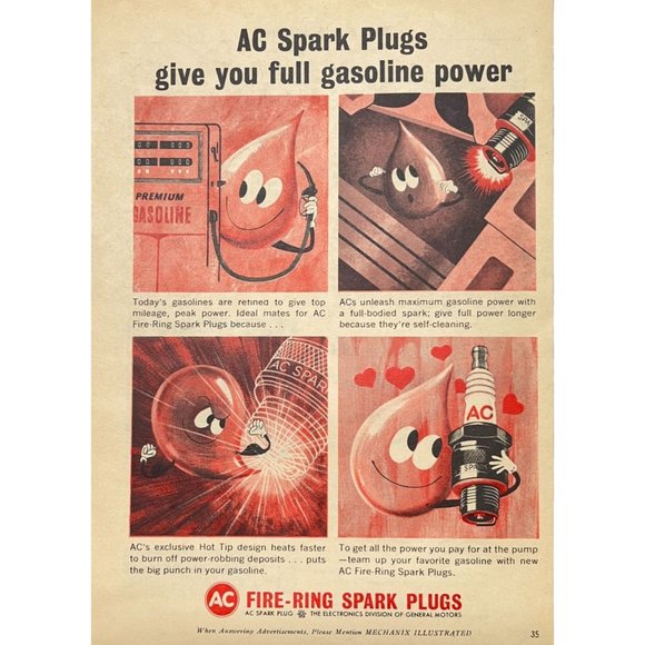 AC Spark Plugs Print Ad Vintage 1963 General Motors GM Gasoline Power - Picture 4 of 6
